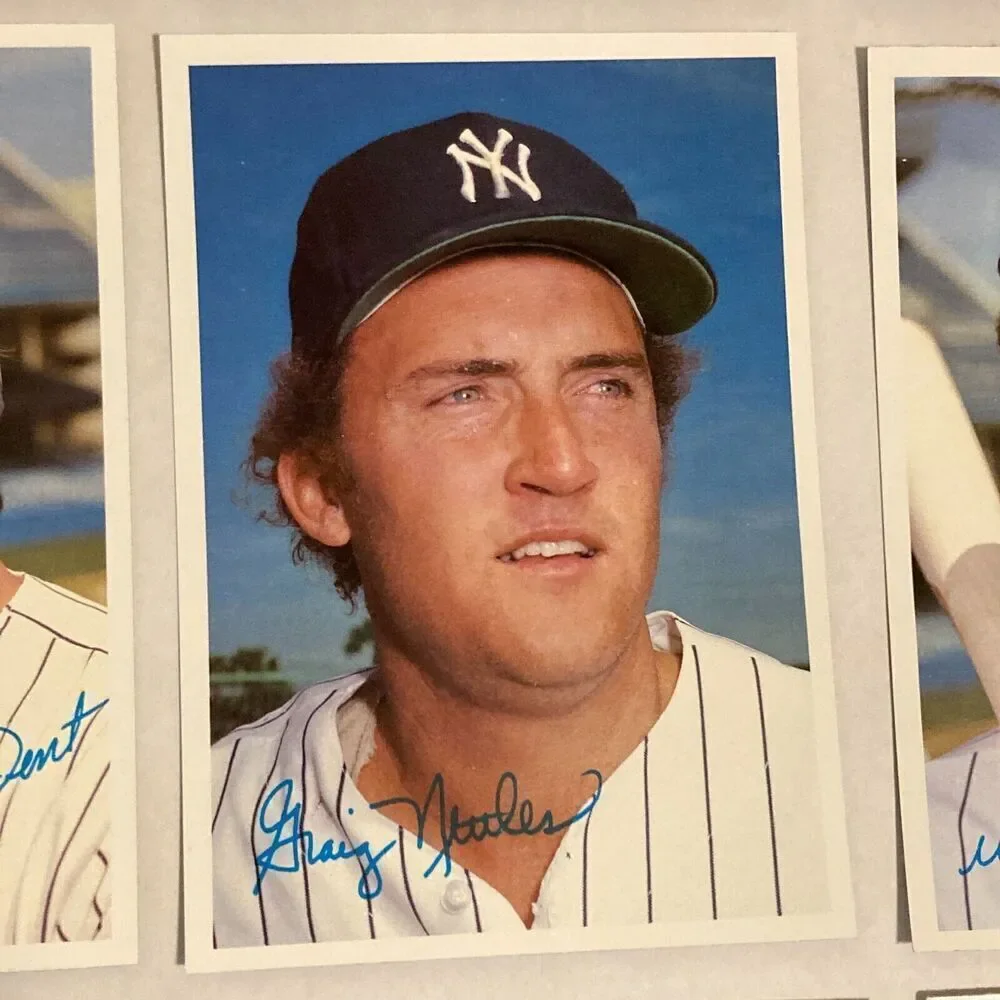 Lot 81 Topps NY Yankees Tall Photo Baseball Cards- Jackson, Nettles, Gossage+++